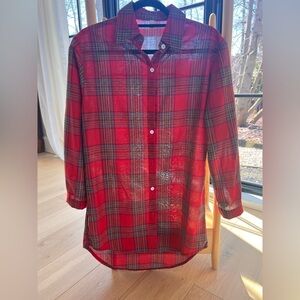 Red Plaid Women's Blouse